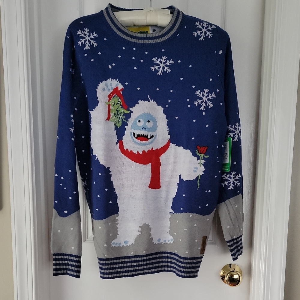 Tipsy Elves Crewneck Sweater with Abominal Snowman Ruldolph Design